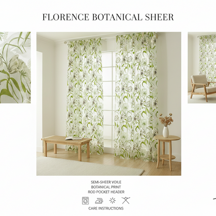 White Burnt-Out Yarn Sheer Curtain | Striped Translucent, 3 Sizes