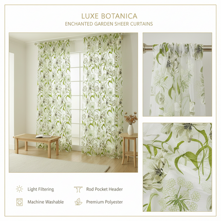 White Burnt-Out Yarn Sheer Curtain | Striped Translucent, 3 Sizes
