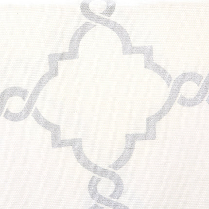 Room and Decor Fretwork Print Grommet Top Valance, Ivory Grey, 50x18