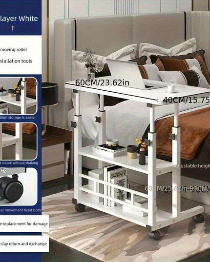 Versatile Height-Adjustable Rolling Workspace Desk with Storage for Home, Office, and Outdoor Use