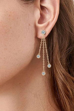 1.2 Carat Moissanite Layered Chain Earrings-Trendsi-Gold-One Size-Très Elite