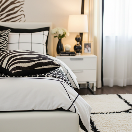 Short Plush Leopard Print Cushion Cover
