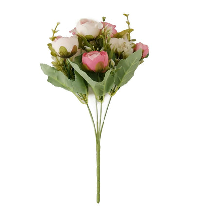 AliKopy 4 Pack 12" Pink Ranunculus Silk Flower Bouquets - Realistic &