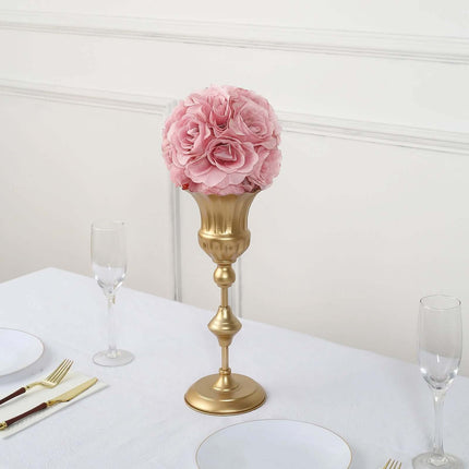 AliKopy 2 Pack 7" Mauve Artificial Silk Rose Kissing Ball - Elegant Dé