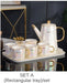 Elegant Nordic Gold Ceramic Tea and Coffee Set with Bone China Pot and Cups