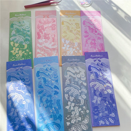 Peekaboo Studio Lace Ribbon Cuckoo Card Sticker - Handmade & Elegant