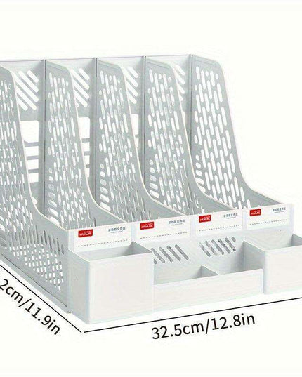4-Compartment Desk Organizer with Built-in Pen Holder
