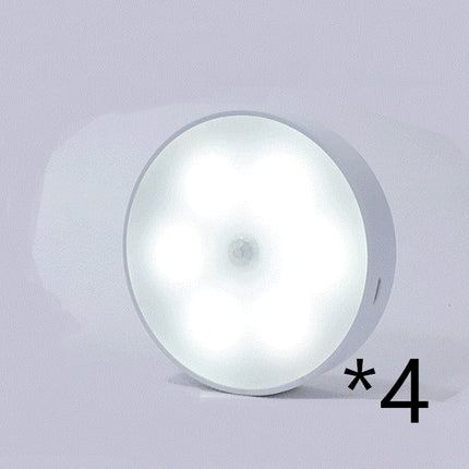 USB Rechargeable Motion Sensor Round LED Puck Light for Kitchen Cabinets