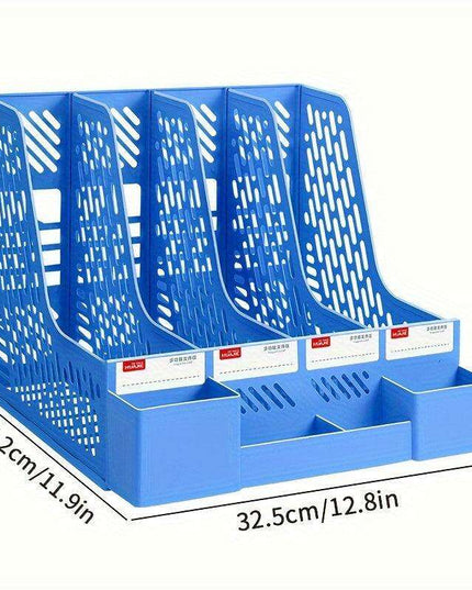 4-Compartment Desk Organizer with Built-in Pen Holder