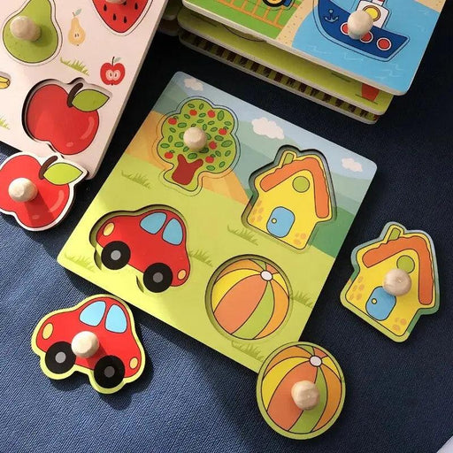 Interactive Montessori Wooden Puzzle Set - Fun Learning Toy for Early Childhood Development