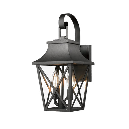 Room & Decor Black Outdoor Wall Lantern, Waterproof 2-Light Fixture