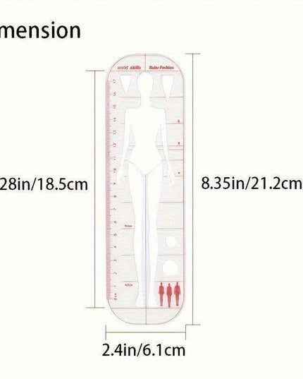 Fashion Sketching Acrylic Ruler and Design Template for Tailoring Excellence