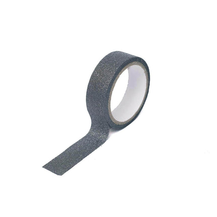 AliKopy 5 Pack Charcoal Gray Glitter Washi Tape - 0.5"x5 Yards, DIY Cr