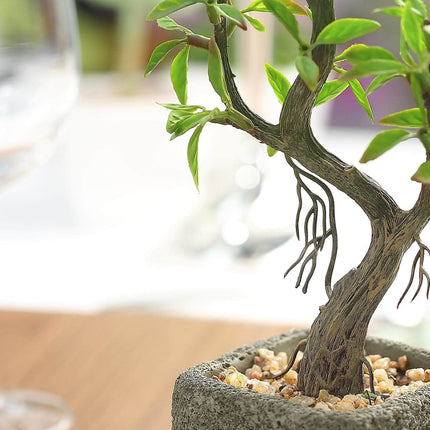 AliKopy Willow Tree Faux Succulents in Concrete Pot - 9" Lifelike Deco