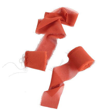 AliKopy 2 Pack Terracotta Silk-Like Chiffon Ribbon Roll, 6 Yards Each