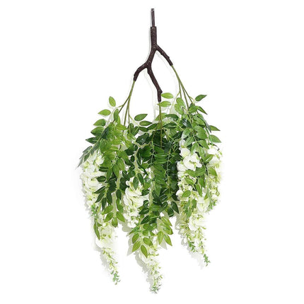 AliKopy 55" Cream Silk Wisteria Vine Chandelier - Interchangeable Bran