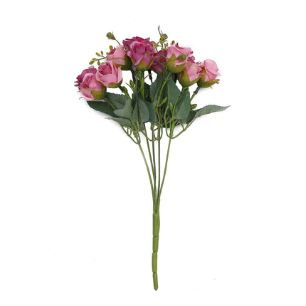 AliKopy 2 Pack 12" Dusty Rose Faux Open Rose Bouquets, Realistic Desig