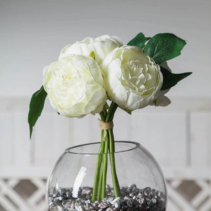 AliKopy 5 Flower Head Artificial Silk Peony Bouquet - Realistic & Dura