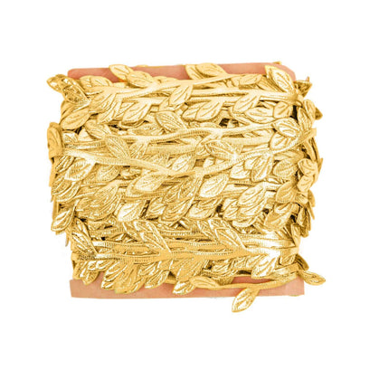 AliKopy 67ft Olive Gold Leaf Ribbon Trim - Artificial Vines for DIY De