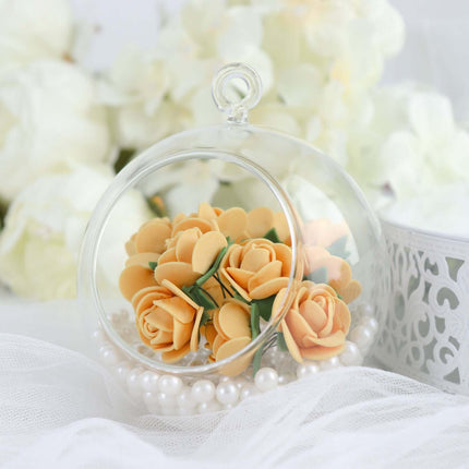 AliKopy 48 Real Touch Gold Foam Rose Buds with Stem for DIY Crafts