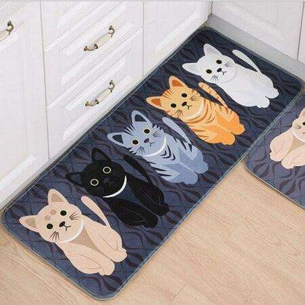 Adorable Kawaii Cat Non-Slip Kitchen Mat for Safety and Style