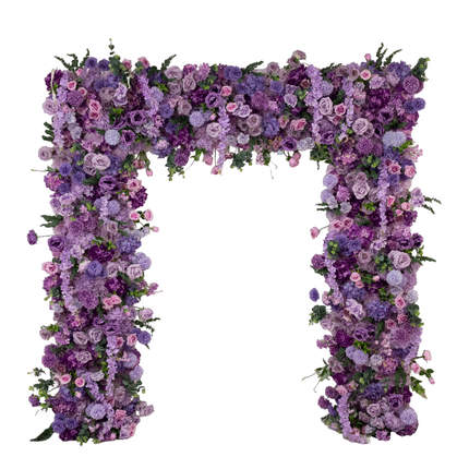 AliKopy 8ftx8ft Lavender Flower Backdrop - Silk Roses & Hydrangeas