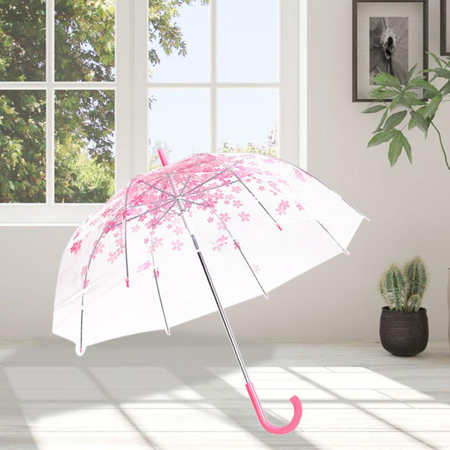 Chic Japanese-Inspired Pink Cherry Blossom Bubble Umbrella for Women