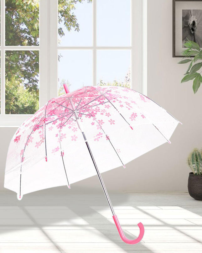 Chic Japanese-Inspired Pink Cherry Blossom Bubble Umbrella for Women