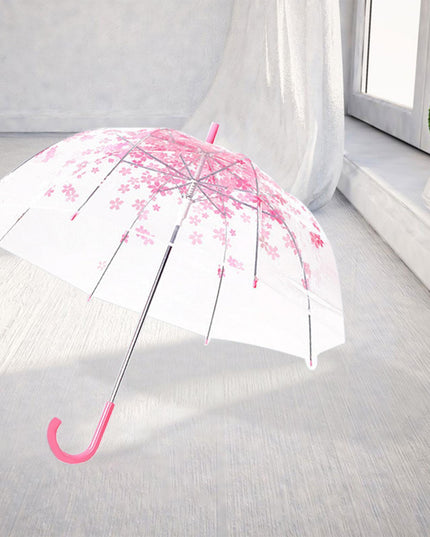 Chic Japanese-Inspired Pink Cherry Blossom Bubble Umbrella for Women