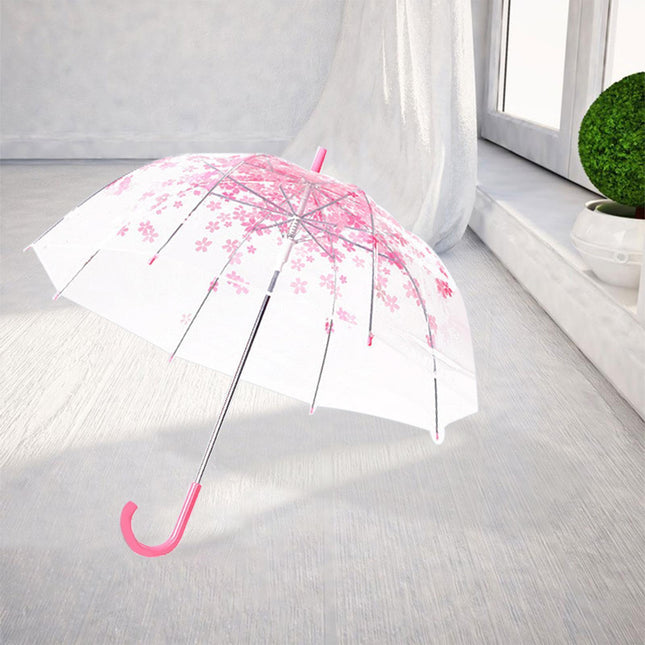 Chic Japanese-Inspired Pink Cherry Blossom Bubble Umbrella for Women