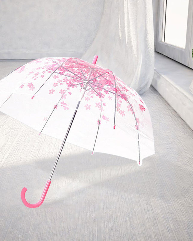 Chic Japanese-Inspired Pink Cherry Blossom Bubble Umbrella for Women