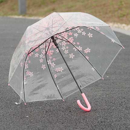 Chic Japanese-Inspired Pink Cherry Blossom Bubble Umbrella for Women