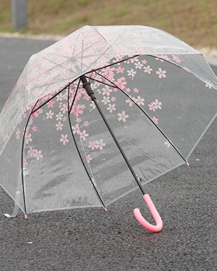 Chic Japanese-Inspired Pink Cherry Blossom Bubble Umbrella for Women