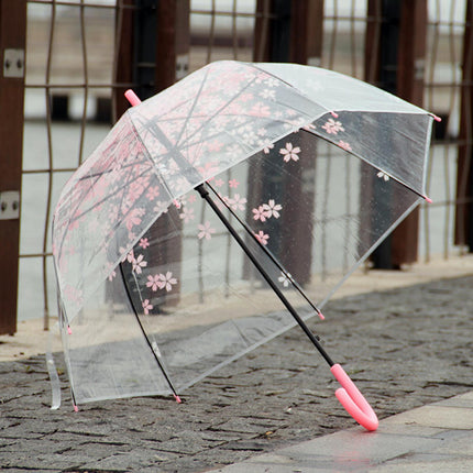 Chic Japanese-Inspired Pink Cherry Blossom Bubble Umbrella for Women