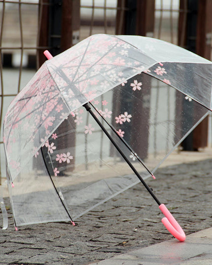 Chic Japanese-Inspired Pink Cherry Blossom Bubble Umbrella for Women