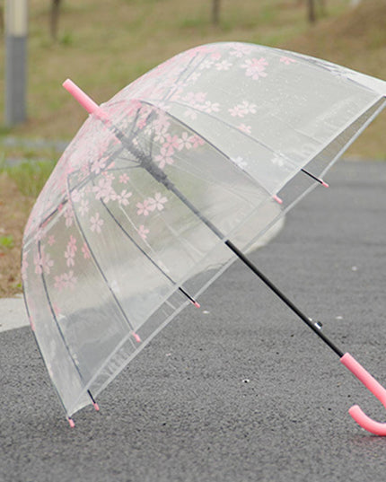 Chic Japanese-Inspired Pink Cherry Blossom Bubble Umbrella for Women