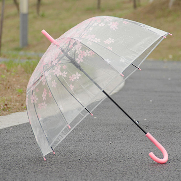 Chic Pink Cherry Blossom Japanese Bubble Umbrella for Women