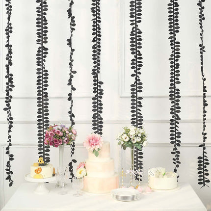 AliKopy 50ft Taffeta Ribbon Sash - Black with 4" Leaf Petal Design