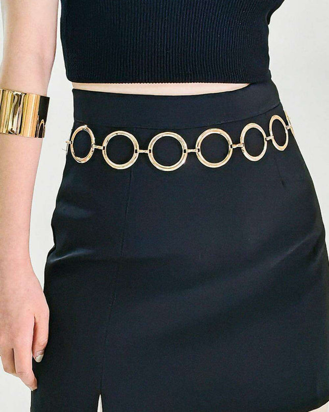 Ferroalloy Chic Circle Link Belt: The Ultimate Fashion Accessory