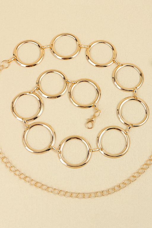 Elegant Circle Ring Chain Belt: High-Quality Ferroalloy Fashion Accessory
