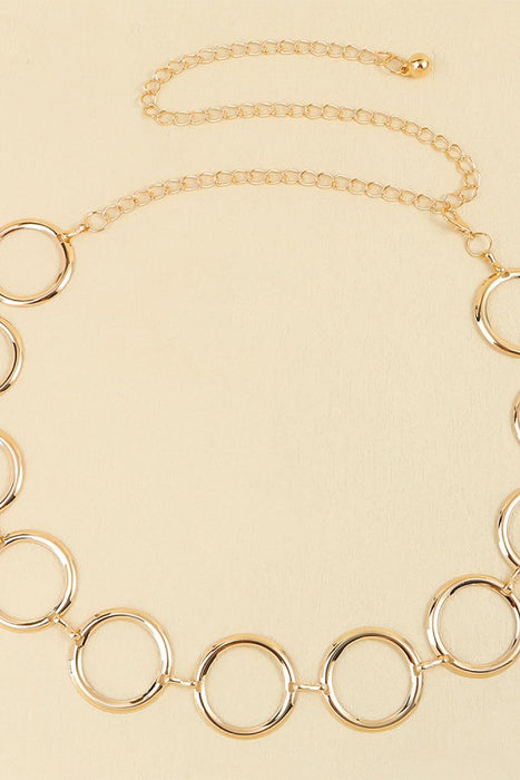 Elegant Circle Ring Chain Belt: Premium Ferroalloy Fashion Accessory