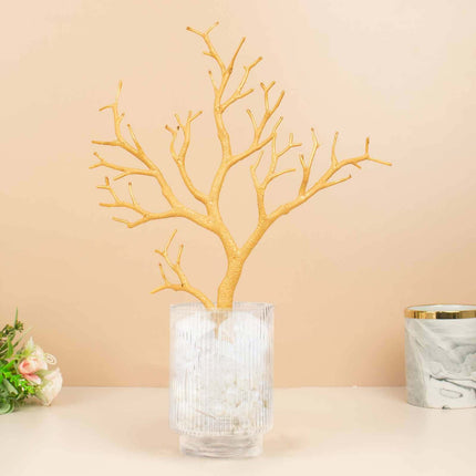 AliKopy 10-Pack Metallic Gold Manzanita Tree Branches, 14" Centerpiece