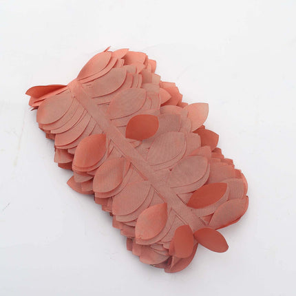 AliKopy Terracotta Taffeta Ribbon Sash, 50ft with 4" Leaf Petal Design
