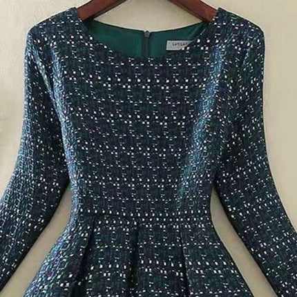 Sophisticated Slim Fit Tweed-Style Office Dress