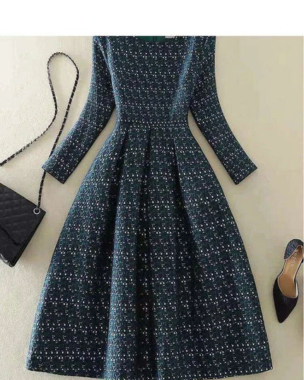 Sophisticated Slim Fit Tweed-Style Office Dress