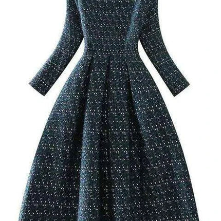 Sophisticated Slim Fit Tweed-Style Office Dress