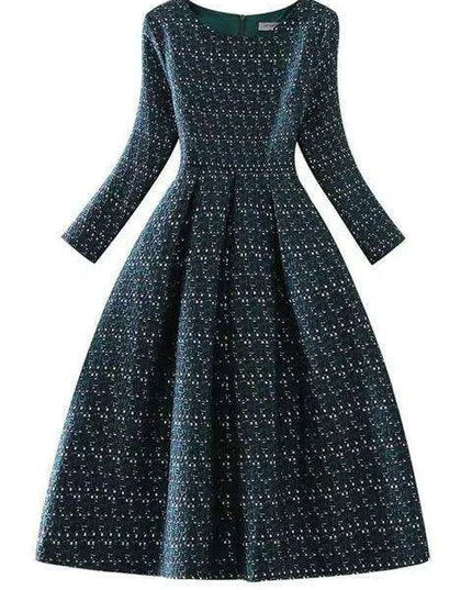 Sophisticated Slim Fit Tweed-Style Office Dress