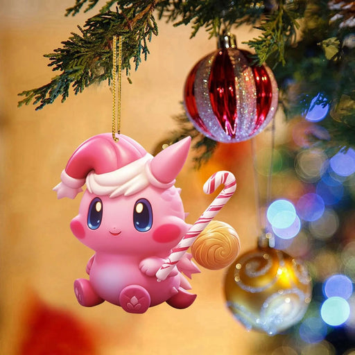 Christmas Happy Party Decoration Acrylic Flat Pendant Cute Pink Dragon Ornament