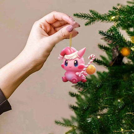 Whimsical Pink Dragon Acrylic Holiday Ornament for Joyful Celebrations