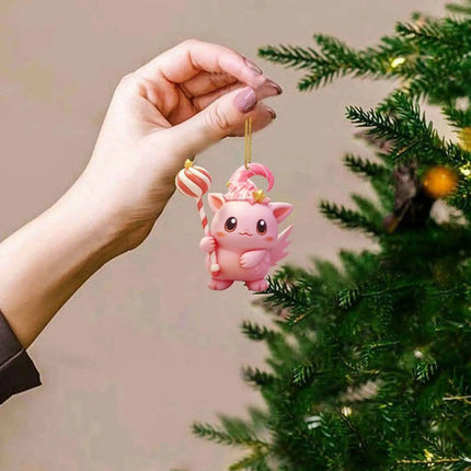 Whimsical Pink Dragon Acrylic Holiday Ornament for Joyful Celebrations